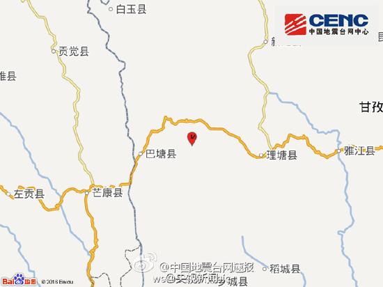 四川理塘县发生5.1级地震 震源深度16千米