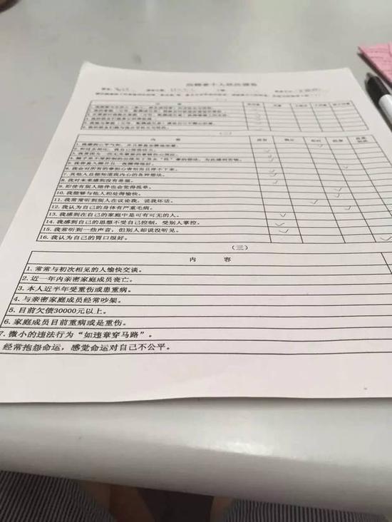 富士康心理测试题目。图/易方兴