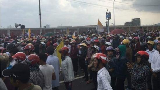 越南渔民抗议现场