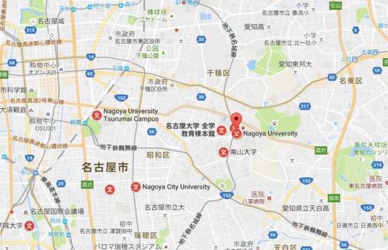 名大在名古屋市的位置