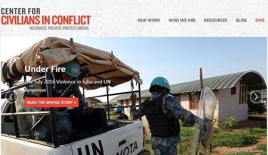 “冲突中的平民中心”（Civic）网站报道截图