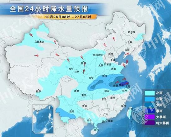 今天,黄淮江淮等地多雨。