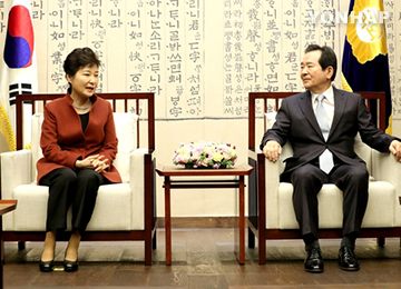 朴槿惠与韩国会议长丁世均会谈