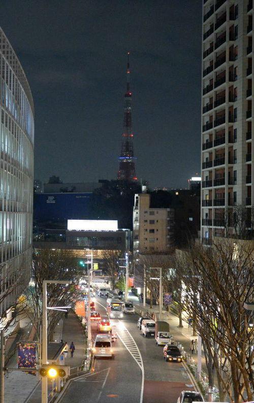 资料图片：东京街景。图为东京塔响应“地球一小时”倡议熄灯。