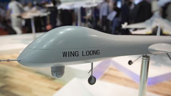 2014年2月，新加坡航展上展示的“翼龙”无人机模型