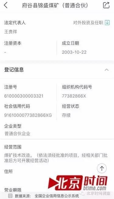 锦盛煤矿企业信息 图/北京时间