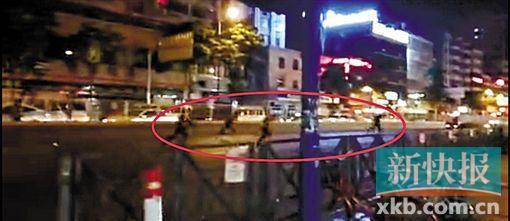 警察在追捕疑犯。视频截图