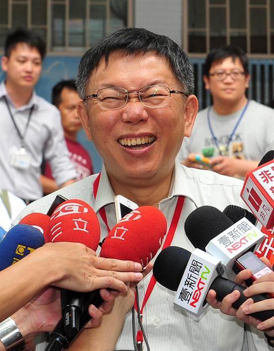 台北市长柯文哲(图片来源：“中时电子报”)