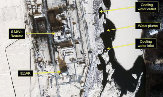 朝鲜宁边5兆瓦核反应堆1月22日的卫星照片