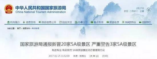 国家旅游局官网截图