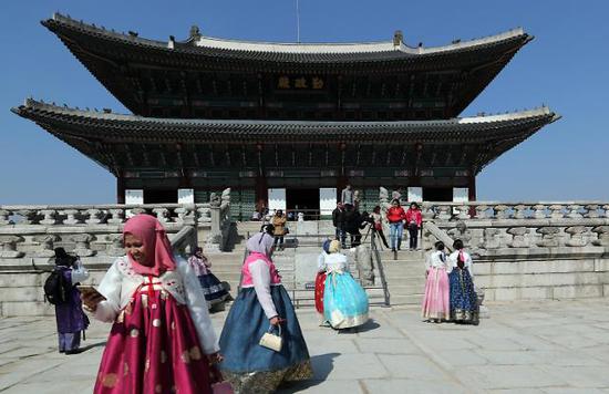 访问韩国的东南亚游客。