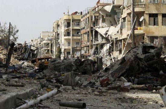 资料图片：叙利亚连年内战，城市已成废墟。（图片来源于网络）