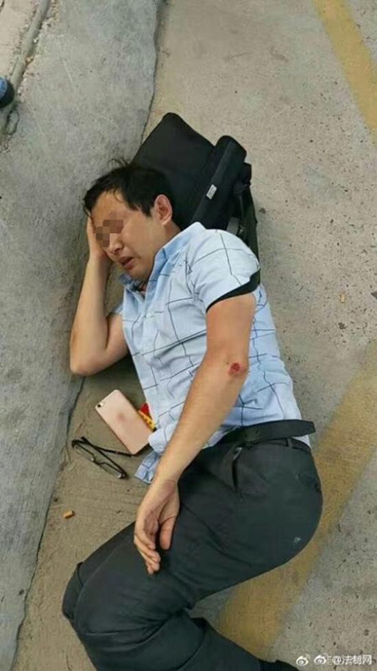 刘勇进律师在扬州市江都区受袭。 @法制网 图