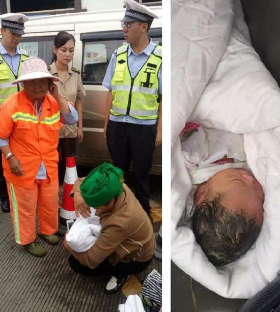 产妇在高速服务区分娩 民警通过广播找到医生