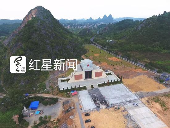 ▲还在修建中的酒海井红军纪念园全景 图片泉源:红星新闻