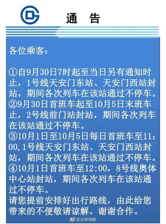 北京地铁官微今天(29日)发布出行提示通告,提醒乘客提前安排好时间及线路。