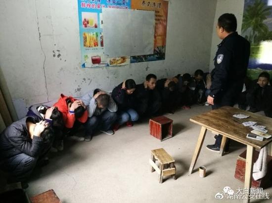 传销窝点人员全部被控制（图自湖南省公安厅官方微博）
