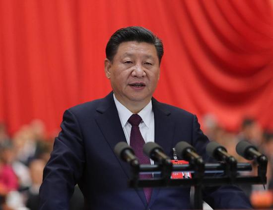 10月18日，习近平在中国共产党第十九次全国代表大会上作报告。新华社记者 鞠鹏 摄