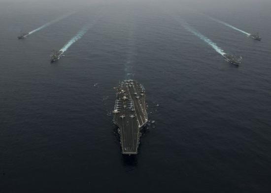 资料图片：美海军航母战斗群。（图片来源于网络）