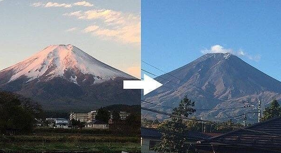 “初冠雪”仅一周 山顶积雪因高温全化了