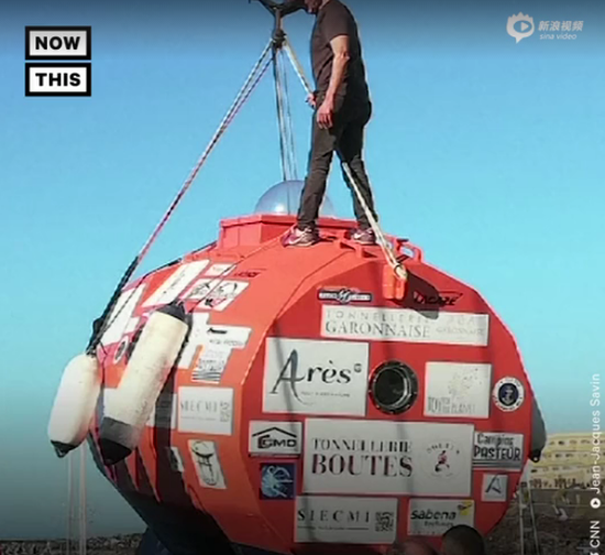 视频：法国71岁老爷爷要乘坐木桶漂过大西洋