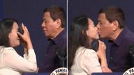 菲律宾总统在韩开见面会 竟公开向女观众索吻
