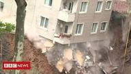 土耳其大雨侵袭 四层居民楼瞬间垮塌