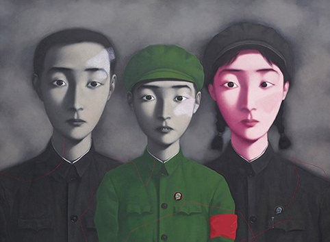 《血缘:大家庭3号》。张晓刚的“大家庭”系列油画,被誉为国际上知名度最高的中国图像之一。