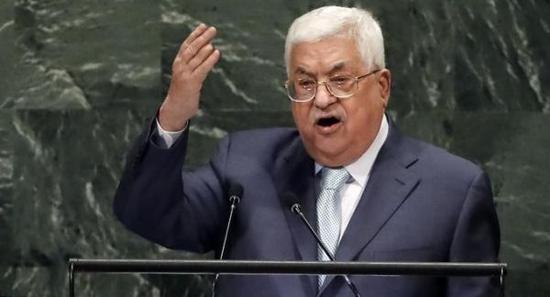 资料图：巴勒斯坦总统阿巴斯在联合国大会谴责美国违背承诺（德国之声电台网站)