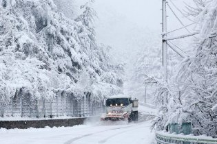 韩国江原道飘雪