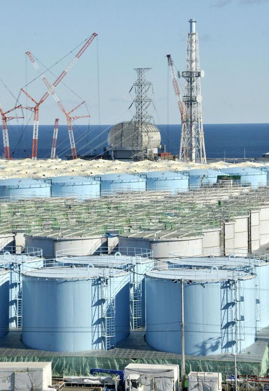 福岛第一核电站废水储存罐,图源:日本共同社
