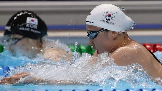 资料图：韩国女子游泳运动员金惠珍
