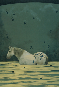 ▲ 《飘》 2008 73cm×108cm 丝网版画