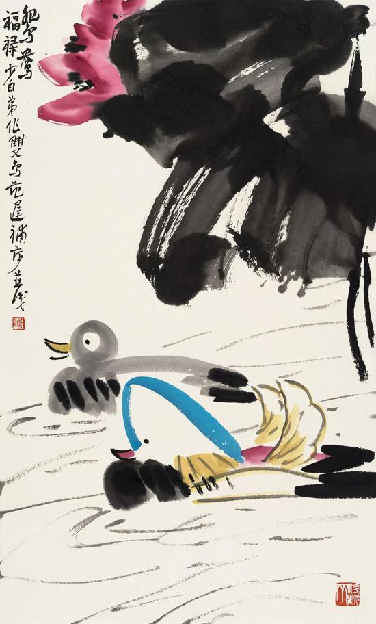 鸳鸯福禄 65cm×39cm 2018年