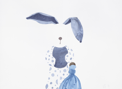 ▲ 《隐形兔》 2017 57cm×76cm 水彩