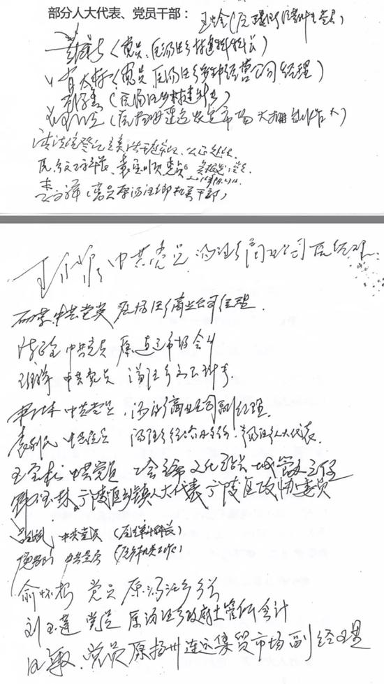 ▲ 图 / 扬州广陵区汤汪乡21名党员干部的签名