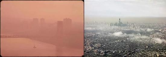 ▲美国纽约市1973年与2013年对比,图片来自美国国家环境保护局。