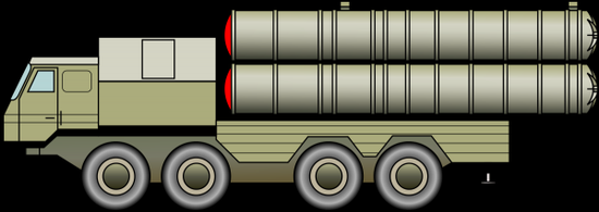 圖爲伊朗防空導彈發射車模型圖