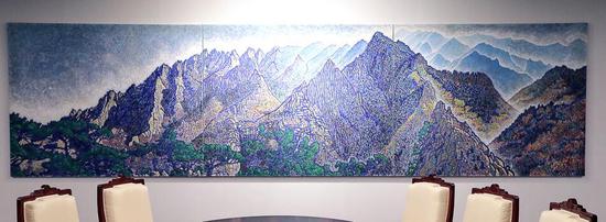 图注:画家申璋湜的作品《从上八潭看金刚山》