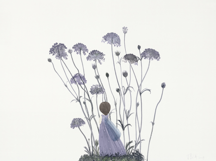 ▲ 《花仙子的小岛》 2017 57cm×76cm 水彩