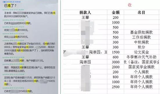 陶崇园记录的捐款账目