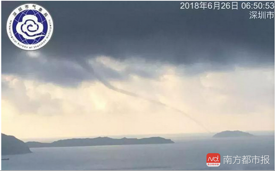 2018年6月26日,西涌,龙吸水,深圳市气象局。 网络图