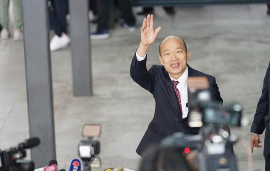 韩国瑜3月22日到访香港(图片来源:港媒)
