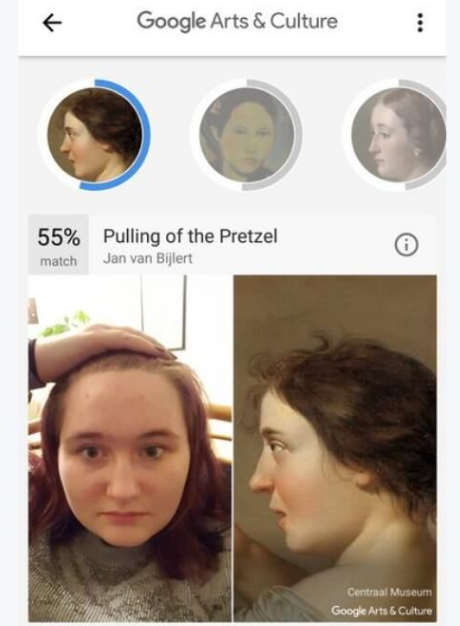 谷歌推“名画匹配”功能：测测你和哪幅世界名画撞脸