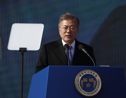 韩国总统文在寅(图来自日本《每日新闻》)