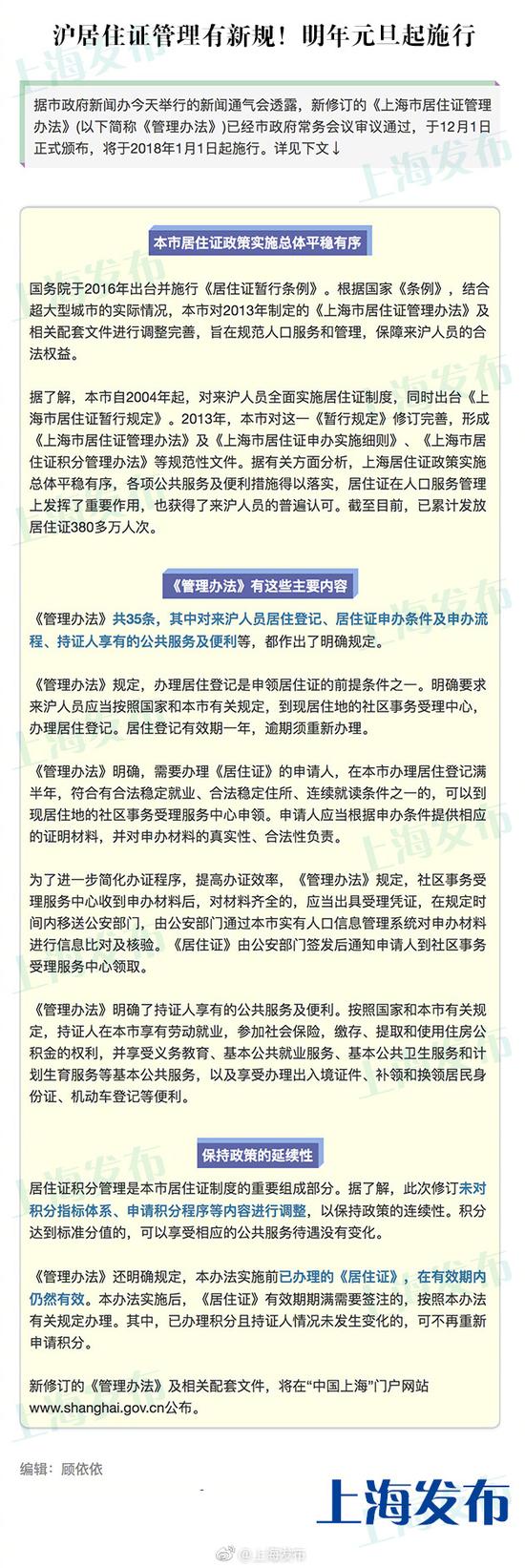上海通过居住证管理新规:居住登记满半年可申