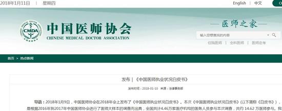 ▲图片来源:中国医师协会官网截图