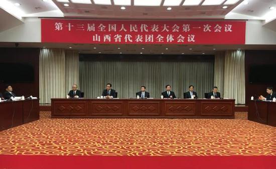 3月9日上午,十三届全国人大一次会议山西省代表团团组开放。