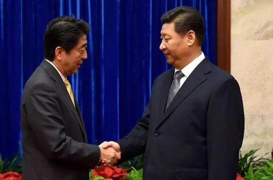 △安倍晋三与习近平的首次会面