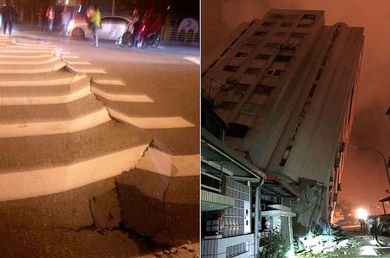 台湾花莲地震现场。(图片来源:台湾《中时电子报》)